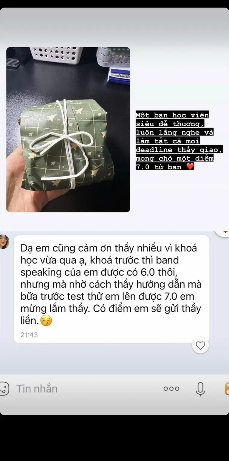 Phản hồi và kết quả Speaking 7.0 của học viên KC English Academy